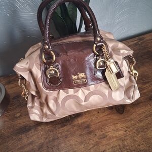 Coach Brown and Tan Satchel